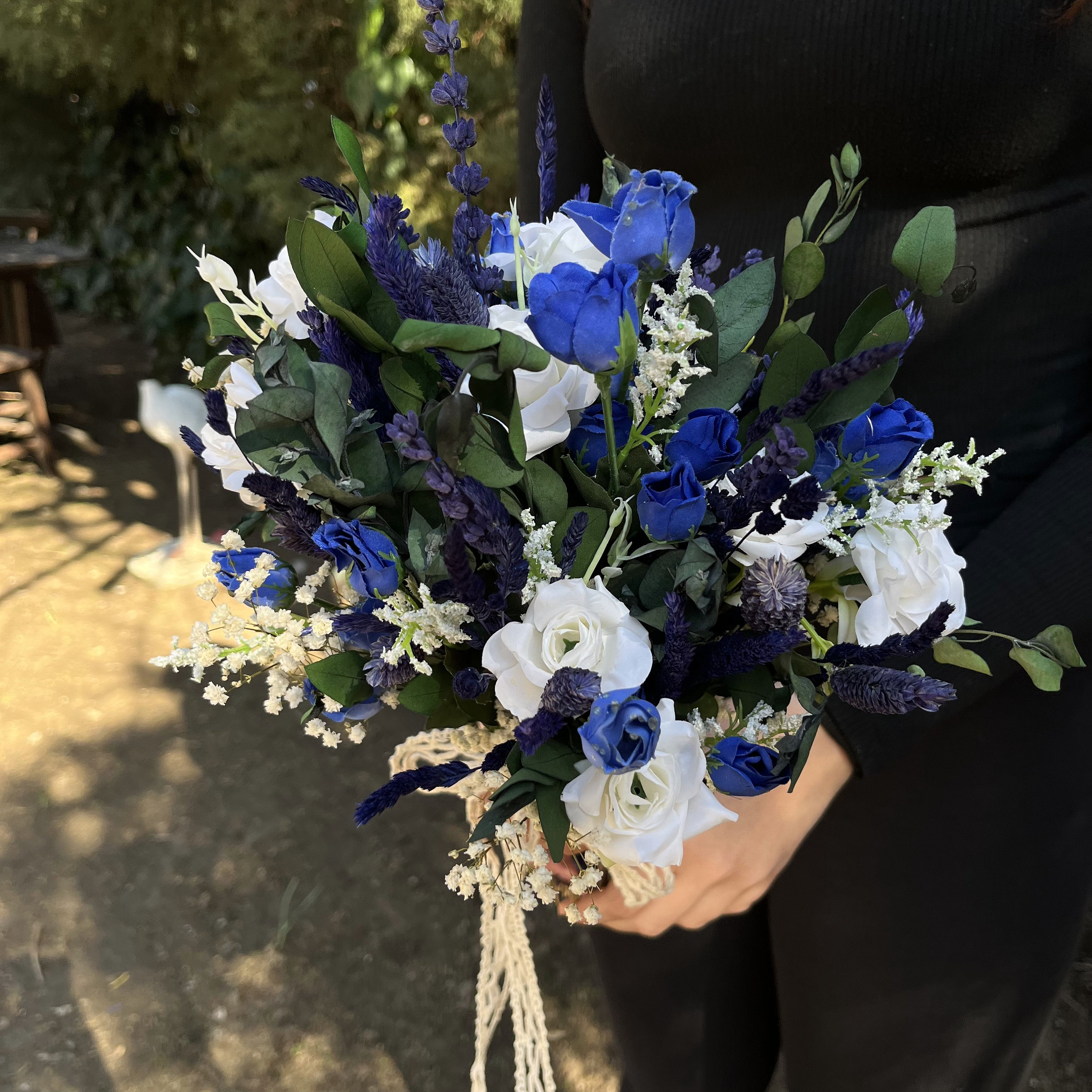 Blue Flower Eucalyptus Wedding Bouquet