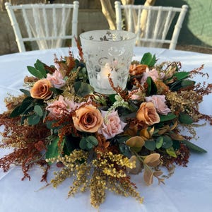Centrotavola rustico con fiori da tavolo, fiori da tavolo per matrimonio, fiori da tavolo per fidanzamento, decorazioni da tavolo con fiori autunnali, decorazioni rustiche con fiori autunnali