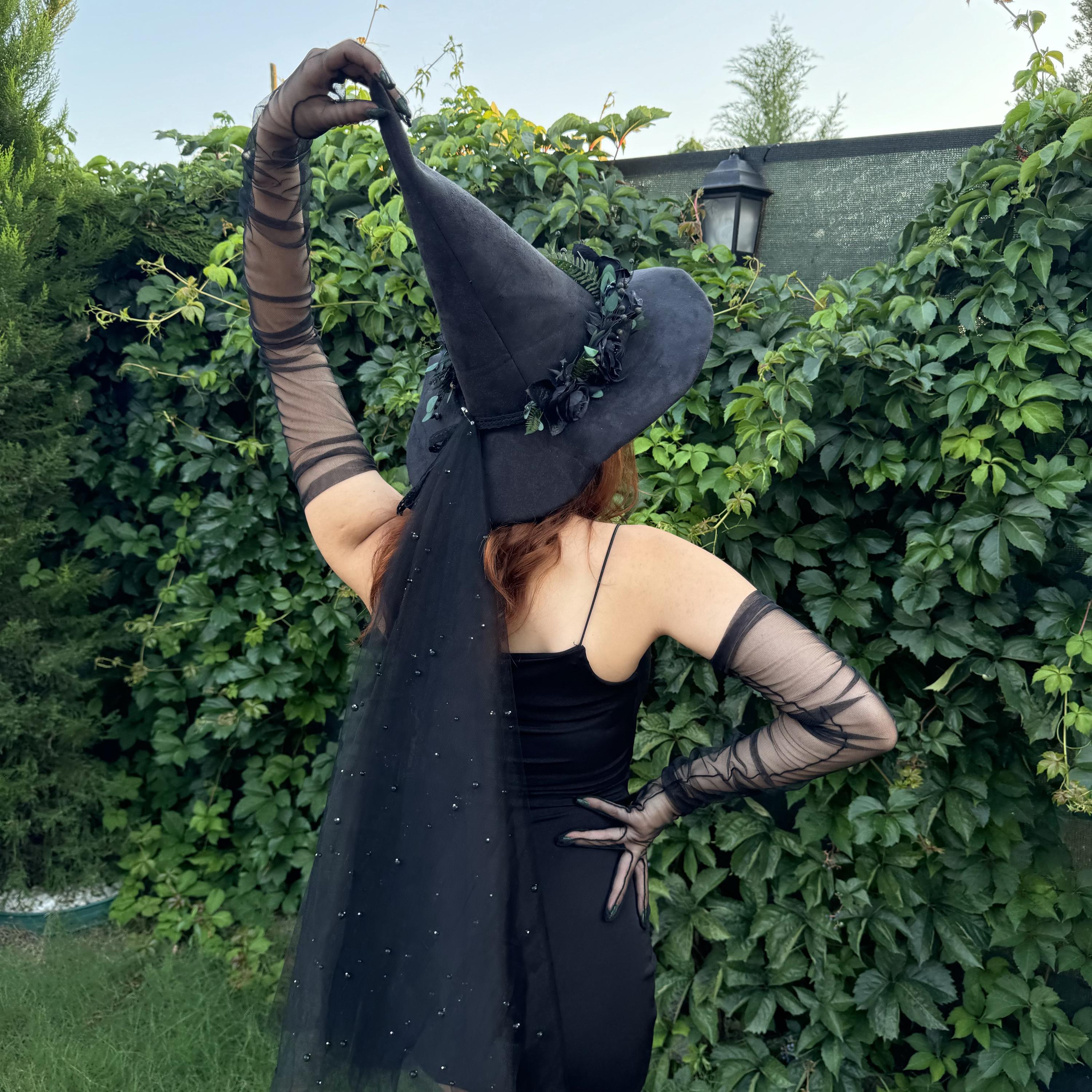 Sombrero Bruja De Halloween Sombrero De Bruja De Halloween Accesorios De Disfraz Negro Sombreros De Bruja