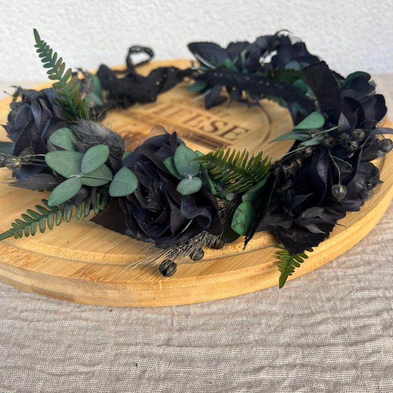 Black Flower Crown - Etsy