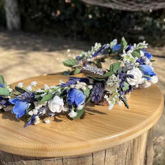 Couronne De Fleurs Cheveux Bleu