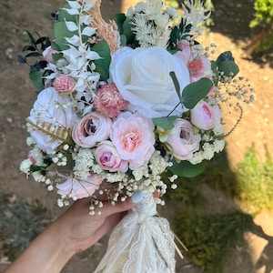 Pink-White Flowers Bride Bouquet, Romantic Wedding Flowers, Soft Pink, Blush Wedding Bouquet, Bridesmaid Bouquets, Bridal Shower Flowers