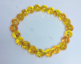 Natürliche Citrin Kristall Armband: Handgemachtes Edelstein Stretch Armband