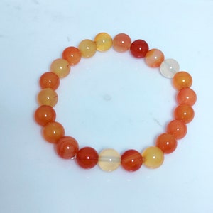 Carnelian Bracelet, Carnelian Bead Bracelet, Stretch Bracelet, Natural Carnelian, Healing Carnelian Crystal Bracelet, Christmas Sale
