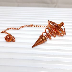 7 Ring Spiral Pendulum, Dowsing Pendulum, Coil Pendulum, Pendulum For Divination, Copper Brass Pendulum, Mediation Tools, Sale