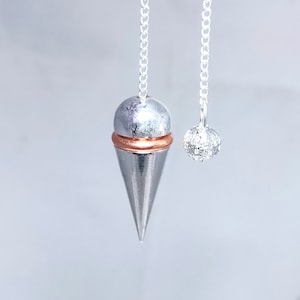 Copper Pendulum, Silver Plated Pendulum, Rikki Pendulum, Pendulum For Divination, Pointed Pendulum, Mediation Tools, Sale