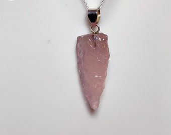 Rosenquarz Anhänger, 925 Sterling Silber, Heilender Rosa Quarz