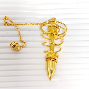 Coil Pendulum, 7 Ring Spiral Pendulum, Dowsing Pendulum, Pendulum For Divination, Copper Brass Pendulum, Mediation Tools, Sale