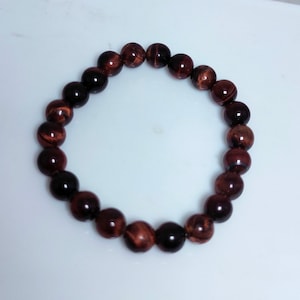 Red Tiger Eye Bracelet, Tiger&#39;s Eye Beads Bracelet, Stretch Bracelet, Natural Red Tiger Eye, Healing Tiger&#39;s Eye Bracelet, Sale