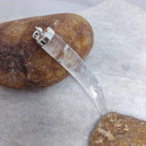 Crystal Quartz Horn Pendant, White Crystal Horn Necklace, 925 Silver Horn Pendant, Healing Crystal Pendant, Sale