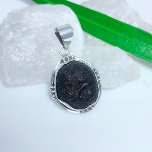 Saffordite Pendant, Saffordite Necklace, Saffordite Cintamani Pendant, 925 Silver Pendant, Natural Saffordite, Tektite, Christmas Sale