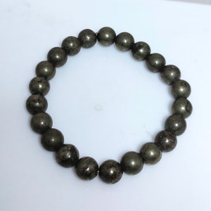Armband pyriet, armband pyrietkralen, stretcharmband, armband natuurlijk pyriet, armband genezende pyrietkristal, kerstuitverkoop