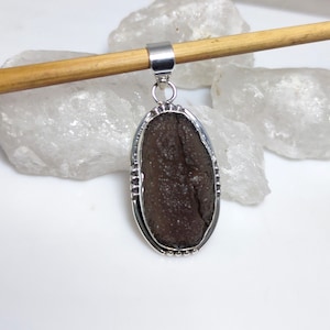 Agni Manitite Pendant, Agni Manitite Necklace, Pearl of Fire-Natural Tektite-Pearl of the Divine Fire, 925 Silver Pendant, Sale