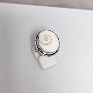 Shiva Eye Shell Ring, Shiva Eye Ring, 925 Silver Ring, Natural Shiva Eye, Shiva Eye Men&#39;s Ring, Shiva Eye Women&#39;s Ring, Christmas Sale