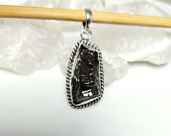 Shungite Pendant: 925 Sterling Silver, Natural Gemstone
