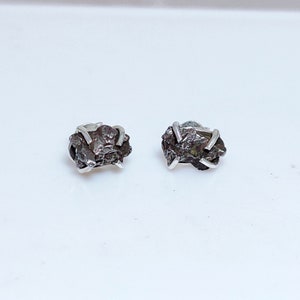 Meteorite Earring, Meteorite Stud Earring, Raw Meteorite Stud, 925 Silver Stud, Meteorite Campo Del Cielo, Meteorite Stud, Sale