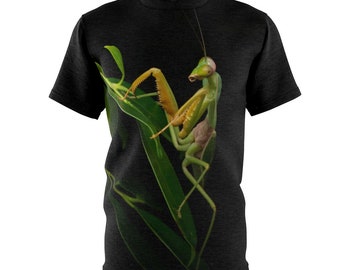 Men's All Over Printed T-shirt, Nature, mantis tee, Animal Photography Clothing, Rhombodera Tee by OphiophilusDesigns