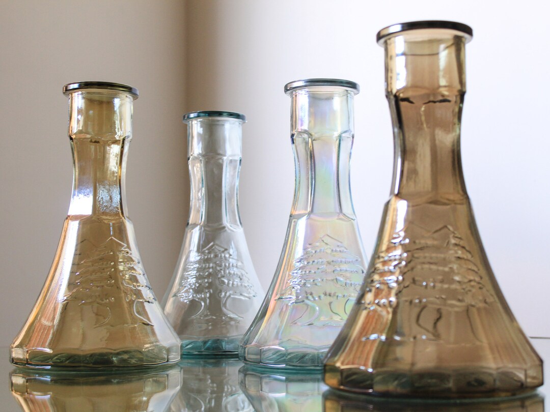 Shisha Base Cedar Tree Basrelief recycled Glass Hookah Base Handmade