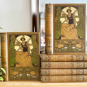 1898 The British Empire in the Nineteenth Century by Edgar Sanderson. Published by Blackie & Son. Absolutely Beautiful Set. Art Nouveau.