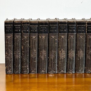 1825 Tales and Miscellaneous Pieces by Maria Edgeworth. Volumes 1 - 10 of a 14 volume set. Beautiful Antique Books in Good Condition.