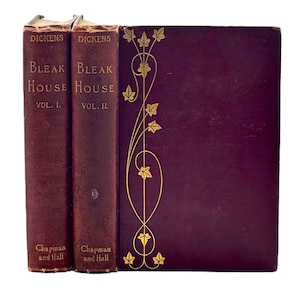 Bleak House by Charles Dickens. Published by Chapman and Hall. 2 Volumes