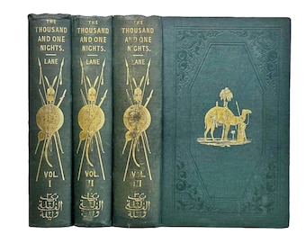 Rare 1839-1841 The Thousand and One Nights, or The Arabian Nights. translated by Edward Lane. Original Publisher&#39;s Binding. 3 Volumes