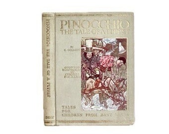 Pinocchio di C. Collodi (Carlo Lorenzini) Splendidamente illustrato da Charles Folkard. Pubblicato da JM Dent & Sons Ltd.