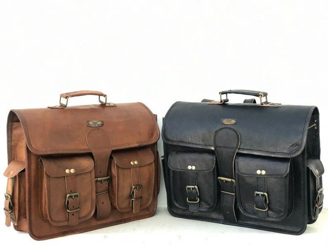 SET of Leather Saddlebags for Motorcycle Real Leather Motorcycle Saddle