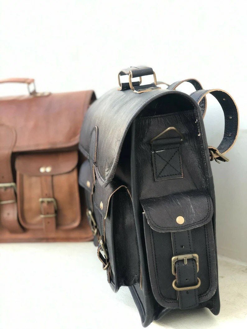 SET of Leather Saddlebags for Motorcycle Real Leather Etsy