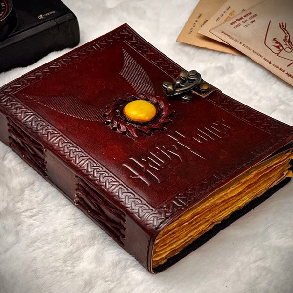 Journal en cuir Harry Potter : magie, pierre de lune et papier ancien - Le cadeau parfait pour les amateurs de magie