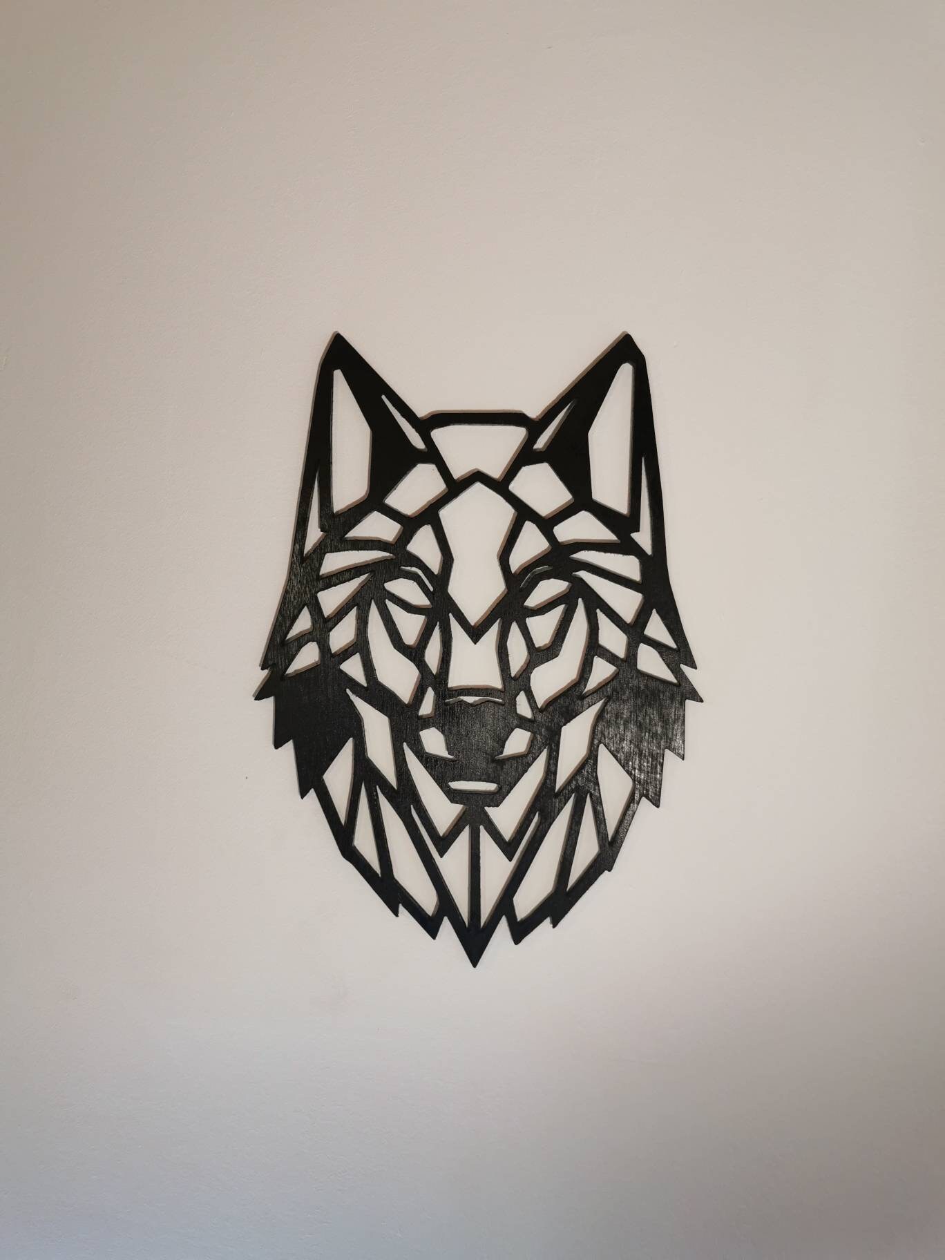 Wood Wolf Canva With Origami Style
