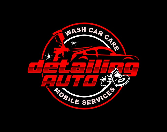 DETAILING, REPAIR,garage,car, logo ,design, illustration