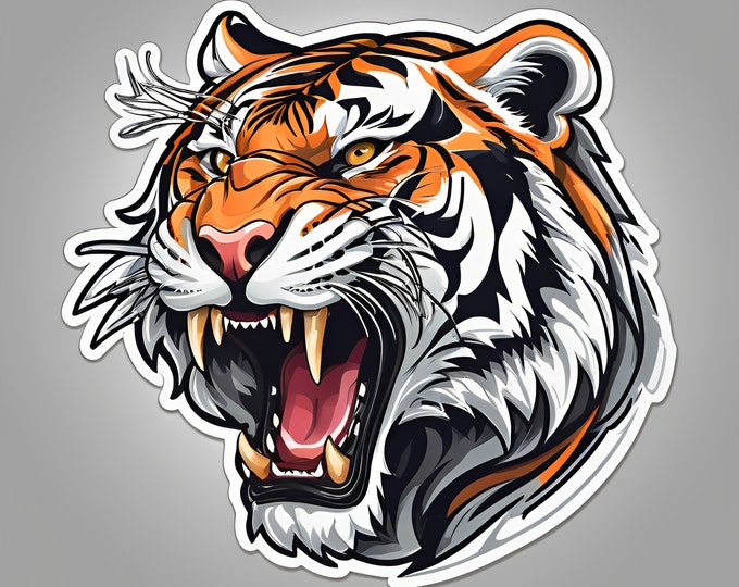 tiger sticker,tiger logo,tiger illustration,tiger graphic,design,digital art,drawing art,vector design