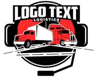 LOGÍSTICA, TRANSPORTE RODOVIÁRIO, LOGOTIPO, design, vetor, ilustração