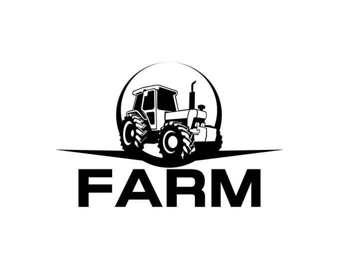 farm tractor logo design illustration