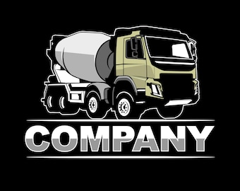 May include: A green and white cement mixer truck with the word "COMPANY" in white letters below the truck.