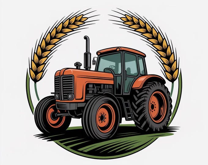farm tractor logo design illustration