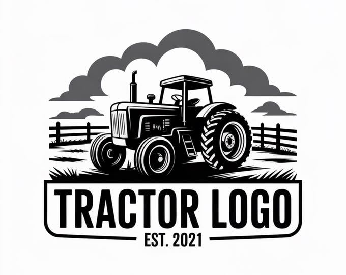 farm tractor logo design illustration