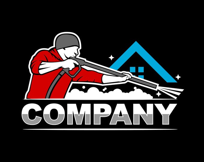 Pressure Wash logo - Wash House logo - house washing logo - wash logo - clean logo