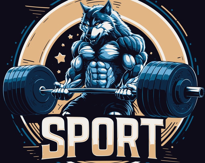 gym logo - Fitness Gym logo - muscular man and woman logo - weightlifting barbell