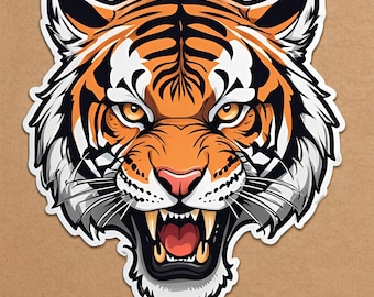 tiger sticker,tiger logo,tiger illustration,tiger graphic,design,digital art,drawing art,vector design