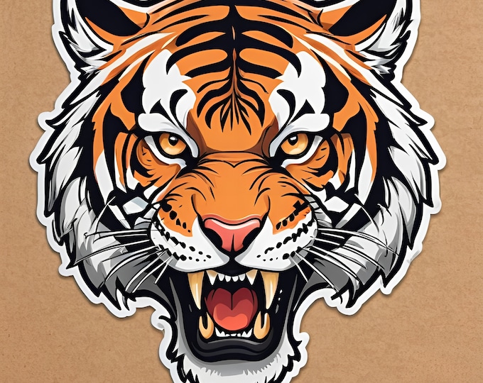 tiger sticker,tiger logo,tiger illustration,tiger graphic,design,digital art,drawing art,vector design