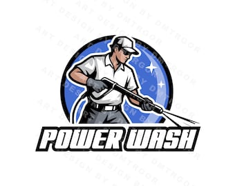 Hochdruckreinigungslogo, Reinigungsservice, Waschlogo, Drucklogo, Hausreinigungslogo, Reinigungslogo, Power-Washing-Logo, Hausreinigungslogo