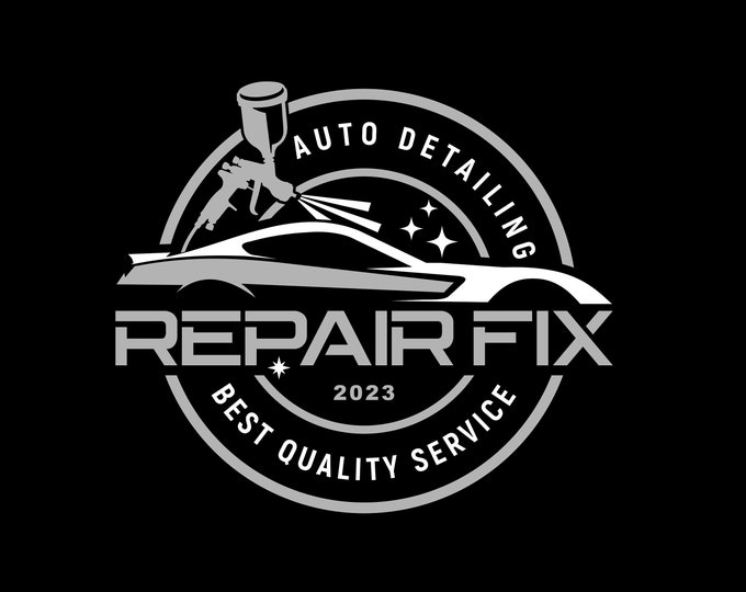 Car Detailing Logo, DIY Logo Design Template, Blue Auto Detailing Logo, Car Repair Logo, Vehicle Logo, Automotive Fix Logo, Premade Logo