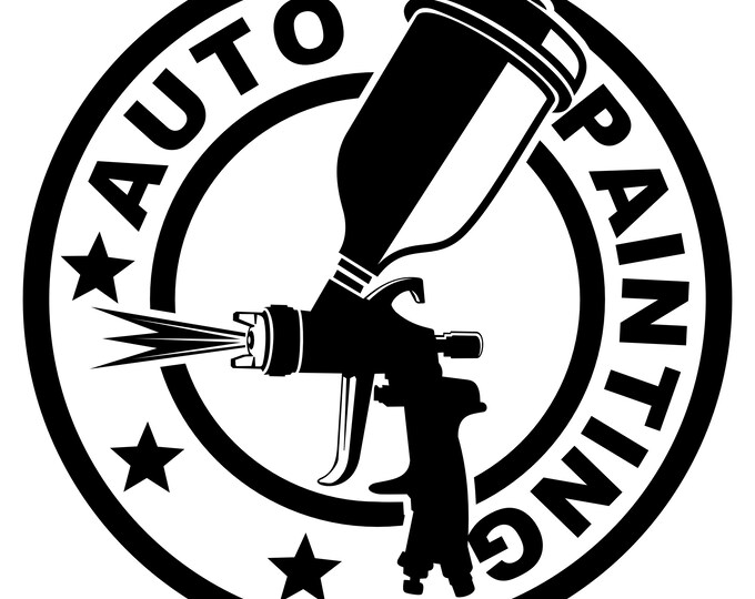 auto painting vector logo design illustration