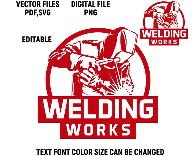 welding work, construction works logo