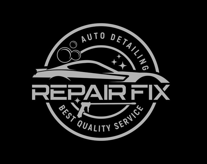 DETAILING, REPAIR,garage,car, logo ,design, illustration