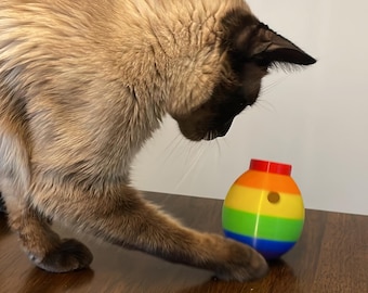 3-in-1 Modular Wobbly Cat Interactive Cat Treat Toy For Treats or Catnip - Rainbow