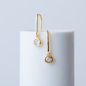 Open Hoop Earrings; Diamond Drop Earrings; Gold Minimalist Earrings; Everyday Earrings; CZ Drop Earrings; Bridal Earrings