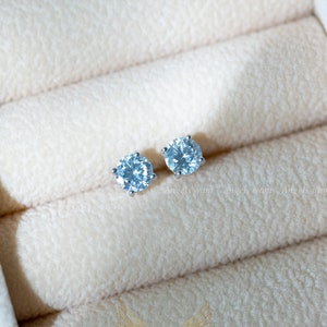 Tiny CZ Stud Earrings: Sterling Silver Classic Studs
